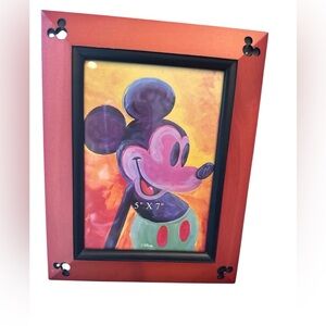 SOLD Mickey Mouse Ears-Cherry Wood 5x7" Beveled Picture Frame-Disney Parks